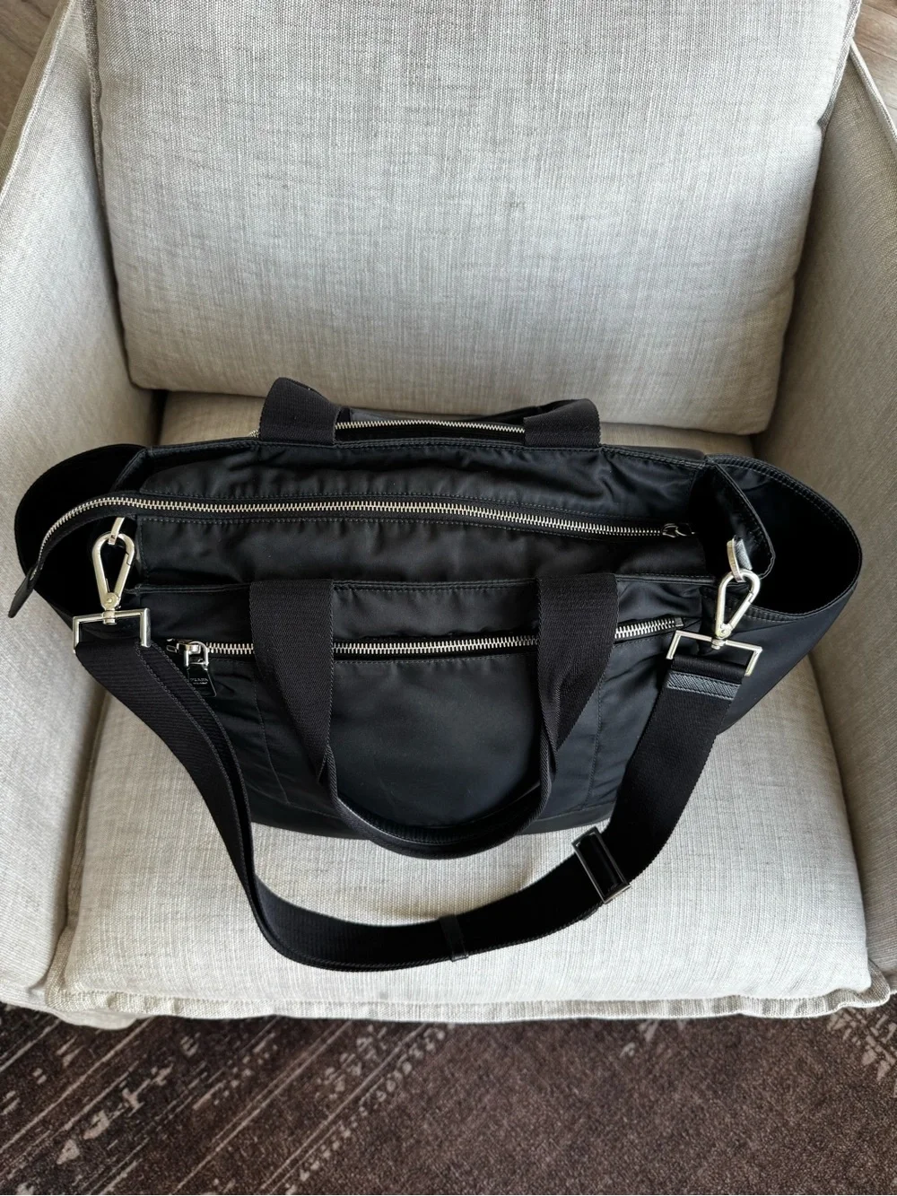 Authentic Prada Nylon Black Diaper Bag